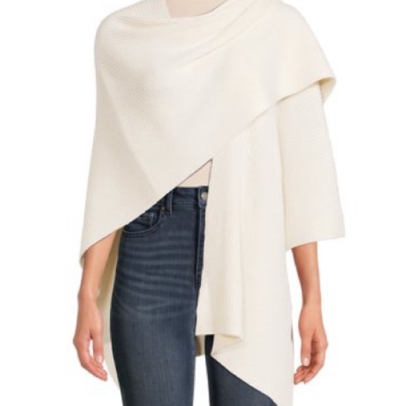 Time  & Tru Womens Ribbed Ruana Wrap One sizes. - Picture 5 of 5